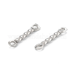 変色しにくい304ステンレススチールリンクコネクター  ツイスト  ステンレス鋼色  12x2x1.2mm  穴：1mm&nbsp;STAS-Z034-18B-P