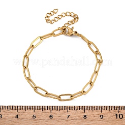 Ion Plating(IP) 304 Stainless Steel Paperclip Chain Bracelets for Women&nbsp;BJEW-C046-02G