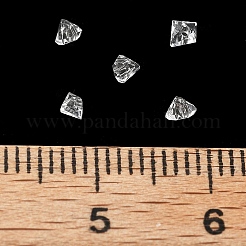 ガラスビーズ100個1セット  三角ビーズ  ダイヤモンドビーズ 透明の尖ったビーズ  ホワイト  3x3x2mm  穴：0.8mm  約100個/セット&nbsp;GLAA-D300-02K