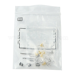 12個2色304ステンレススチールとプラスチッククリップオンイヤリング金具  ゴールデン·ステンレス鋼色  11x11x3mm  穴：1.8mm  6個/カラー&nbsp;KY-FS0001-28