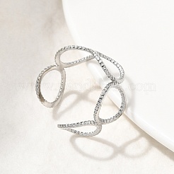 304 Stainless Steel Open Cuff Rings&nbsp;RJEW-H261-17P