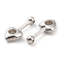 CCBプラスチックペンダント  ハートチャーム  プラチナ  29x12.5x5.5mm  穴：1.8mm&nbsp;CCB-D005-28P