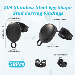 50Pcs Ion Plating(IP) 304 Stainless Steel Stud Earring Findings&nbsp;STAS-BBC0007-47