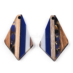 Transparent Resin & Walnut Wood Pendants&nbsp;RESI-TAC0017-49-A01