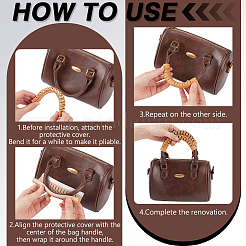 2Pcs Cowhide Leather Bag Handle Wrap&nbsp;DIY-WH0750-355B