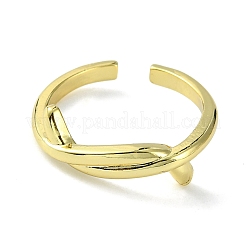 Rack Plating Brass Knot Open Cuff Ring&nbsp;RJEW-K243-02G