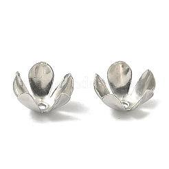 5 -petal鉄の花のビーズキャップ  プラチナ  8x4mm  穴：1mm&nbsp;X-IFIN-M008-02P