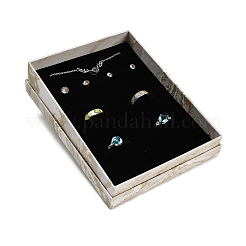 金箔加工の紙製ギフトボックス  ジュエリーセットの梱包箱  長方形  古いレース  16x12x3.05cm&nbsp;TH-CBAF4A5-01D