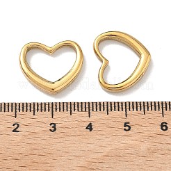 304ステンレススチールリンクリング  ハート  イオンプレーティング（ip）  18KGP本金メッキ  15.5x18x3.5mm  内径：14x12mm&nbsp;STAS-Z184-32G-04