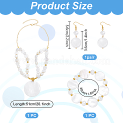 Natural Pearl Necklaces & Bracelets & Dangle Earring Sets&nbsp;SJEW-PH01394