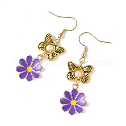 Alloy Enamel & Shell Pearl Dangle & Drop Earrings&nbsp;EJEW-JE07424