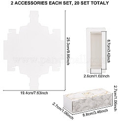 紙引き出しボックス  口紅のパッキングボックス  レクタンジ  ホワイト  完成品：8.8x2.7x2.7cm&nbsp;CON-WH0076-33A