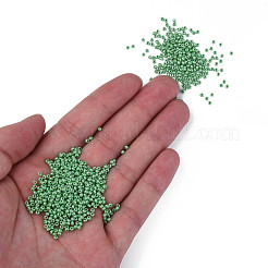 12/0 チェコ不透明ガラスシードビーズ  光沢のある  ラウンド  ミディアムシーグリーン  2x1mm  穴：0.7mm  約500 G /袋&nbsp;SEED-N004-003C-02