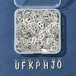チベット風アロイペンダント200個  文字a~zのチャーム  アンティークシルバー  15.5~17x4.5~11x2mm  穴：2mm&nbsp;TIBE-FS0003-23
