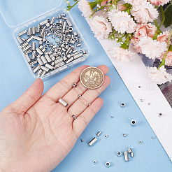 200個 5スタイル 304ステンレススチールスペーサービーズ  チューブ  ステンレス鋼色  2~10x2~5mm  穴：0.9~3mm  40個/スタイル&nbsp;STAS-GO0001-06