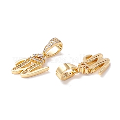 Eco-Friendly Brass Micro Pave Cubic Zirconia Pendants&nbsp;KK-K265-01G-W