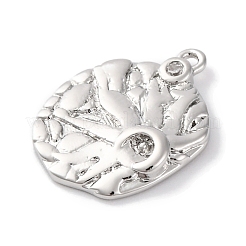 Brass Pendants With Clear Cubic Zirconia&nbsp;KK-S403-05P