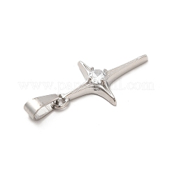 304ステンレスペンダント  クリスタルラインストーン付き  スターのチャーム  ステンレス鋼色  27.5x15x4mm  穴：7x3mm&nbsp;X-STAS-K243-29P