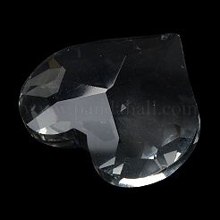 透明ガラスビーズ  多面カット  穴がない  ハート  シャンデリアクリスタル吊り下げペンダント用  透明  50x45x16mm&nbsp;GLAA-R223-14A