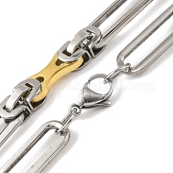 201 Stainless Steel Long Oval Links Chain Necklace&nbsp;NJEW-F22-39T-GP