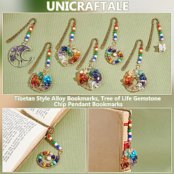 7Pcs 7 Styles Tibetan Style Alloy Bookmarks&nbsp;AJEW-UN00008