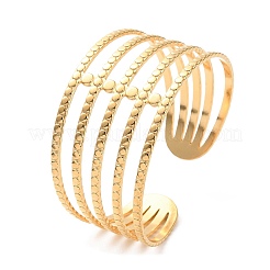 304 Stainless Steel Multi Line Cuff Bangle&nbsp;BJEW-F457-29G