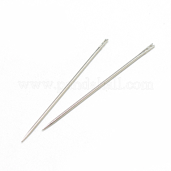 鉄の自己糸の手の縫い針  プラチナ  36x0.76mm  約12個/袋&nbsp;IFIN-R232-01P