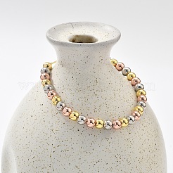 Long-Lasting Plated Brass Beads Slider Bracelets for Women&nbsp;BJEW-K268-03