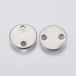 変色しにくい201ステンレススチールリンクコネクター  フラットラウンド  ステンレス鋼色  12x1mm  穴：2.5mm&nbsp;STAS-I097-012P