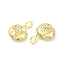 Brass Micro Pave Clear Cubic Zirconia Locket Pendants&nbsp;KK-H441-43A-LG