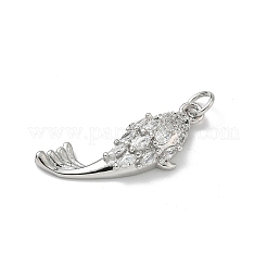Brass Micro Pave Cubic Zirconia Pendants&nbsp;KK-P330-08P