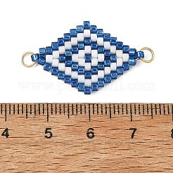 Glass Seed Beads Connector Charms&nbsp;PALLOY-MZ01416-01