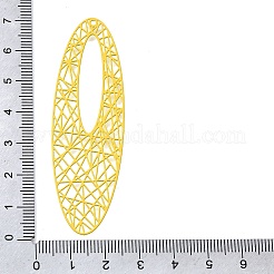 ボヘミアン 430 ステンレススチール製大型ペンダント  スプレー塗装  エッチングされた金属装飾  楕円形のチャーム  ゴールド  70x22x0.34mm  穴：1.5mm&nbsp;STAS-G396-01C-05