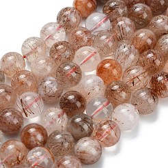 Natural Copper Rutilated Quartz Beads Strands&nbsp;G-L642-B07-12mm