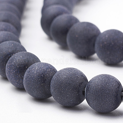 合成ブルーゴールドストーン青金砂石ビーズ連売り  艶消し  ラウンド  6mm  穴：1mm  約63個/連  15.5インチ&nbsp;G-T106-007A
