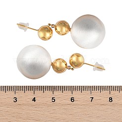女性用ラウンド真鍮ダングルスタッドピアス  ゴールデン＆シルバー  41.5x18mm&nbsp;EJEW-U055-24GS