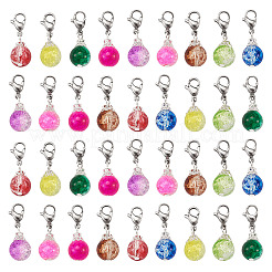 Baking Paint Crackle Glass Pendants&nbsp;HJEW-TA0001-03P