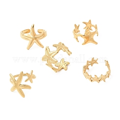 5Pcs 304 Stainless Steel Open Cuff Rings for Women&nbsp;RJEW-K313-10G