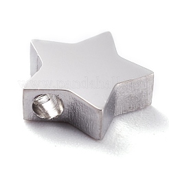 変色しない304ステンレススチールチャーム  スター  ステンレス鋼色  9.5x9.5x3mm  穴：1.8mm&nbsp;STAS-O139-09P