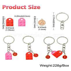 DIY Flat Round with Letter A~Z Alloy Enamel Pendant Keychain Making Kits&nbsp;DIY-CJ0002-77