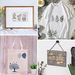 クリスマストナカイ自己粘着シルクスクリーン印刷ステンシル  木に塗るため  DIYデコレーションTシャツ生地  植物のテーマ  空色  19.5x14cm  10模様  1個/模様  10個/セット&nbsp;DIY-OC0001-99B