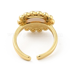 Acrylic Sun with Evil Eye Open Cuff Ring&nbsp;RJEW-B042-07G-02