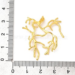 真鍮チャーム  枝チャーム  ラックめっき  カドミウムフリー＆鉛フリー  18KGP本金メッキ  33.5x31.5x1.5mm  穴：3x2.8mm&nbsp;KK-B146-01G