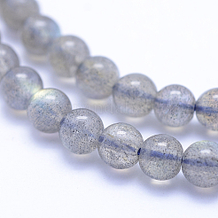 天然石ラブラドライトビーズ連売り  グレードa ++  ラウンド  5mm  穴：1mm  約75個/連  15.5インチ（39.5cm）&nbsp;LS-G-P342-09A-5mm-A++