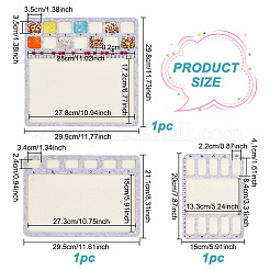 フェルトビーズデザインボードセット 3スタイル 3個  銀  15~29.8x20~29.9x0.55~0.6cm  1個/スタイル&nbsp;TOOL-BC0002-26