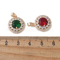 Brass Glass Pendants&nbsp;KK-D355-05G