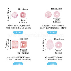 4 Strands 4 Styles Transparent Glass Bead Strands&nbsp;GLAA-TADJ0001-01A