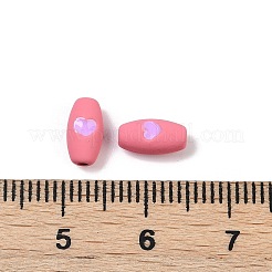 塗装合金ビーズをスプレー  鉛フリー＆ニッケルフリー＆カドミウムフリー  丸棒  ピンク  8x4.5x4mm  穴：1.2mm&nbsp;PALLOY-S038-16J