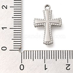 変色防止304ステンレススチールペンダント  クロスチャーム  ステンレス鋼色  19x12.5x2mm  穴：1.4mm&nbsp;STAS-P369-03P