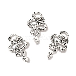 合金のチベット風チャーム  スネークチャーム  アンティークシルバー  42.5x24x3.5mm  穴：7x3mm  約106個/500g&nbsp;TIBE-B001-14AS